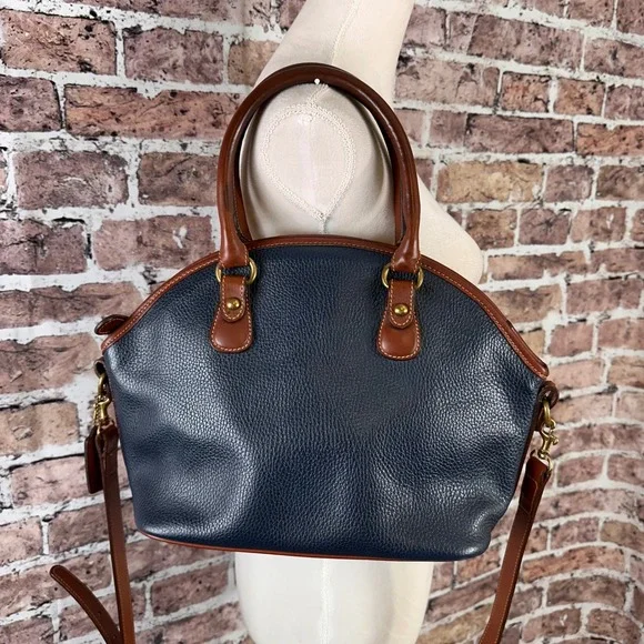 Coach Sheridan Mariel Navy Blue Pebbled Leather Dome Satchel Bag 4228 Vintage - Picture 4 of 16